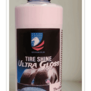 A bottle of Tire Shine Ultra Gloss for car tire care.