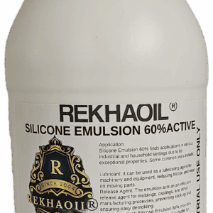 Bottle of Rekhaoil silicone emulsion with label details.