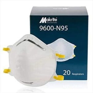Makita 9600-N95 respirator mask with packaging box.