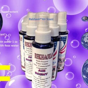 Spray bottles of Oxyfresh dental spray for pets against a purple background.