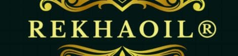 Rekhaoil logo with ornate golden design.