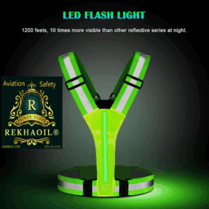 Reflective LED safety vest on display.