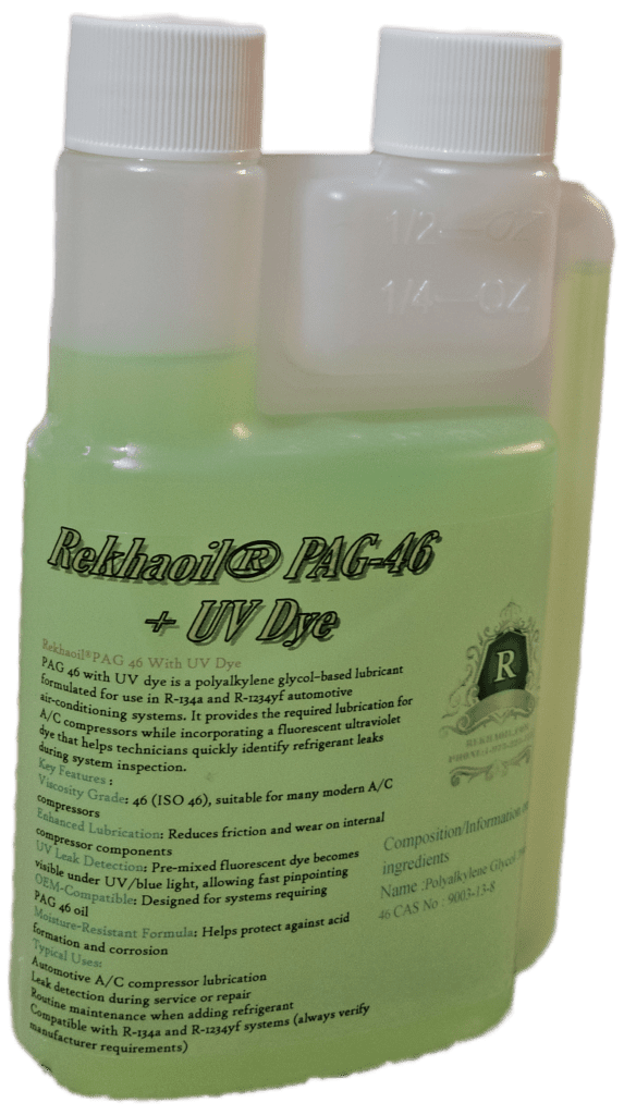 Close-up of a bottle label for Rahnani® PG-46 + UV Dyes.